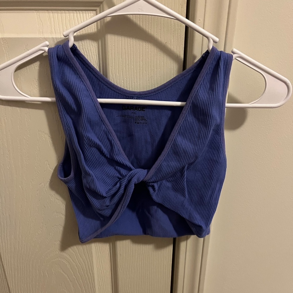 Garage purple twist front tank top